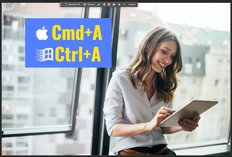 select all so we ca apply generative fill 