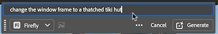 ai prompt to change windows to a tiki hut