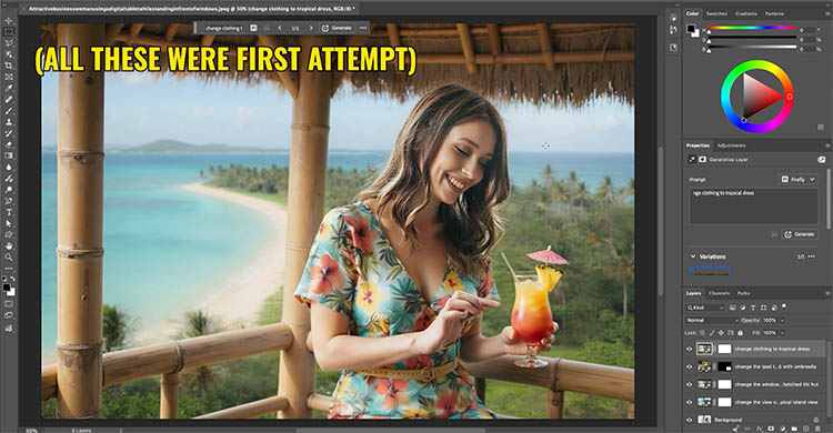 change the dress, final image, edited with Firefly 5