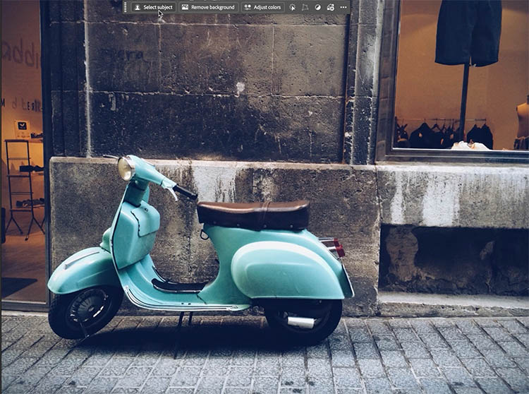 a scooter in a street image