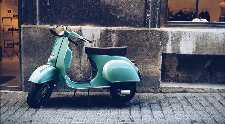 composited the scooter into the background