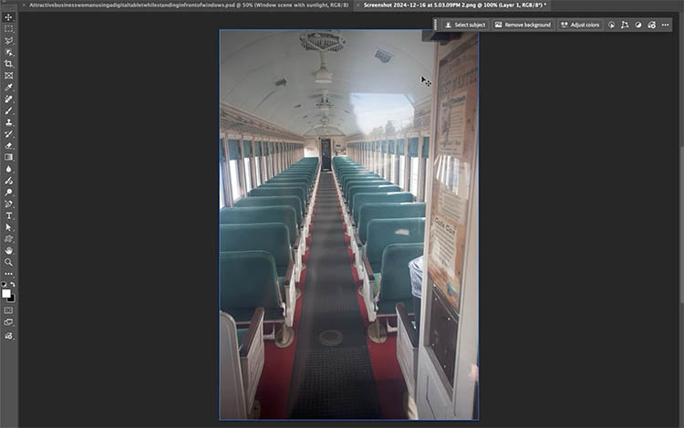 a photo with reflections in the glass