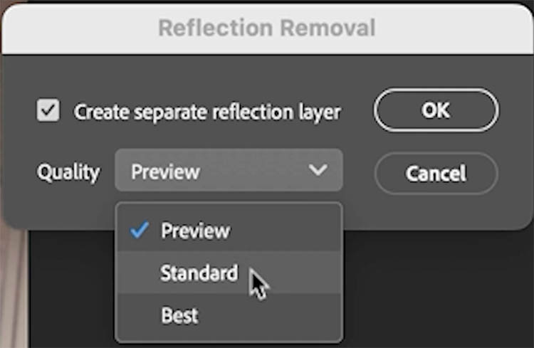 reflection removal options