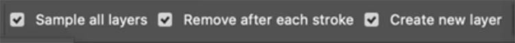 Create New Layer and Sample All Layers options enabled before applying removal