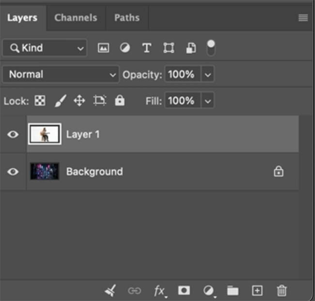the 2 images on separate layers in the same  photoshop document 