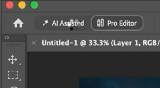 AI Assisted workspace inside Photoshop