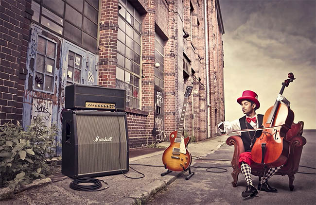 Placing a guitar and amplifier with Generative Fill