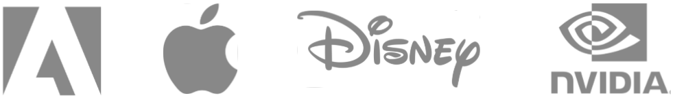 Adobe, Apple, Disney and NVIDIA logos